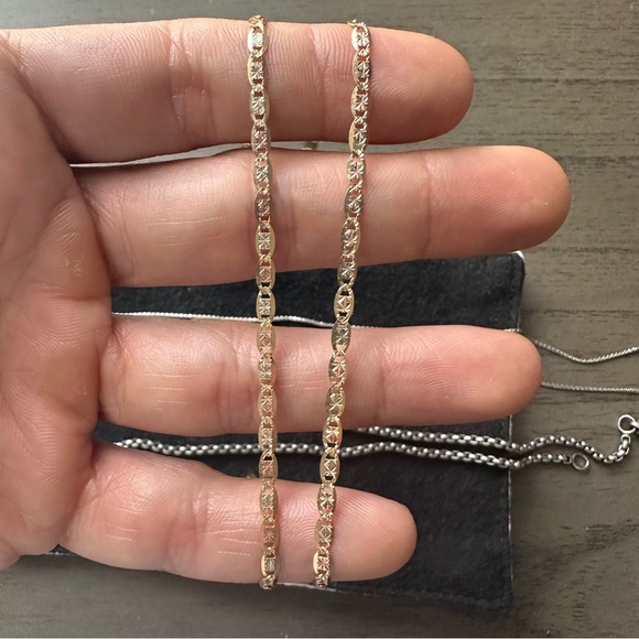 18” Chain necklace in 14K gold, White Rhodium-Plate & Rose Rhodium - Picture 7 of 9